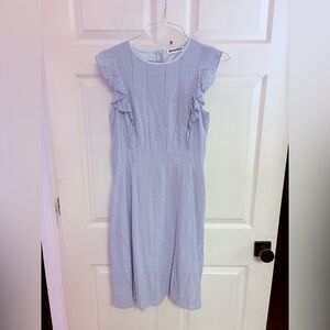 Ecowish Light Blue Midi Dress with Ruffle Sleeves spring summer casual dress
